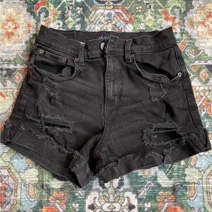 Aeropostale Black Jean Shorts Distressed High-Waisted